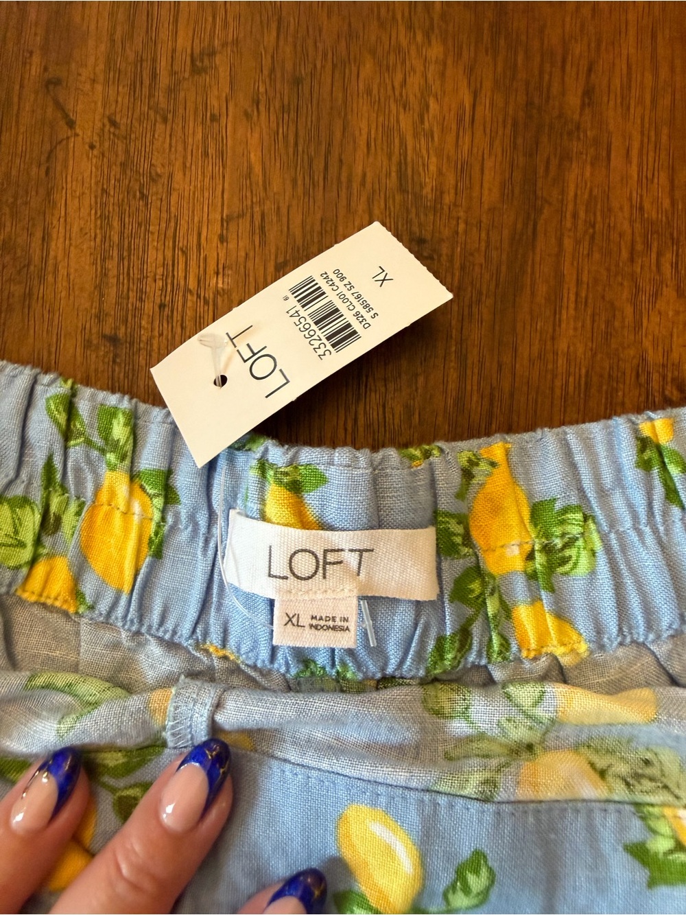 LOFT Light Blue Lemon High-Rise Shorts XL - Picture 5 of 6
